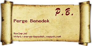 Perge Benedek névjegykártya